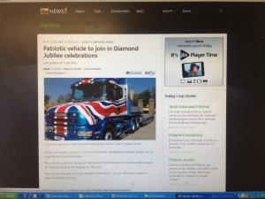 Union Jack Scania T Cab on ITV News