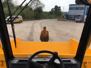 Cabbed Dumper Hire with increased visibility