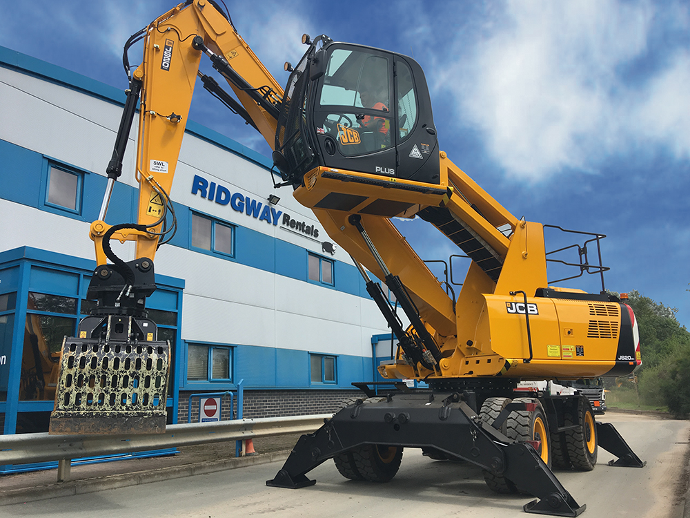 Material Handler Hire JCB JS20MH Wheeled Excavator with High Cab