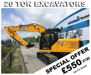 Discount on 20 Ton Excavator Hire Offers