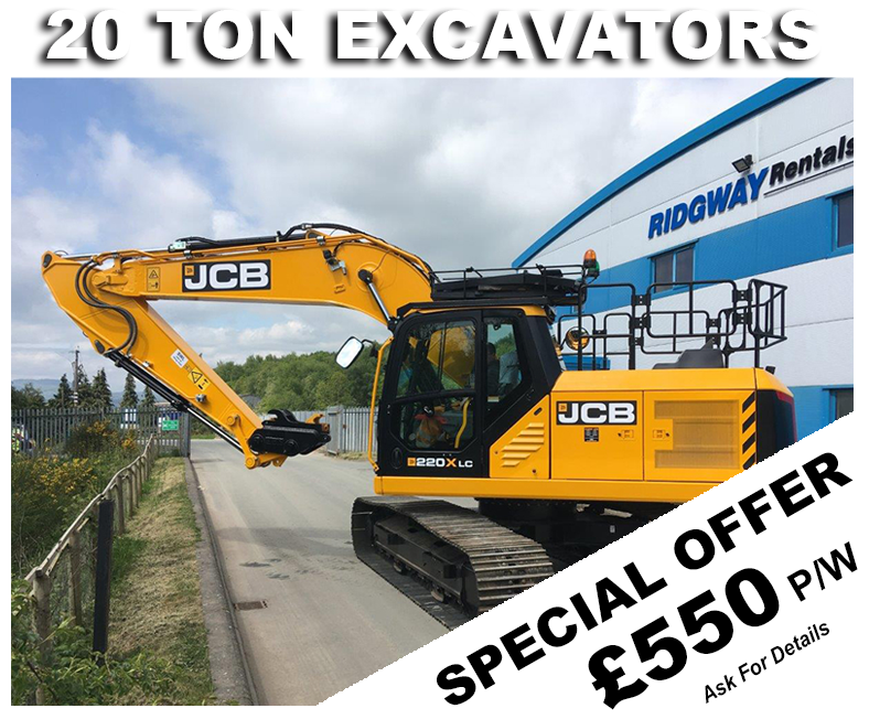 20 Ton Excavator Hire Offer May 2020 at Ridgway Rentals + Free Delivery