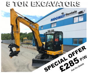 Discount on 8 Ton Excavator Hire Offers