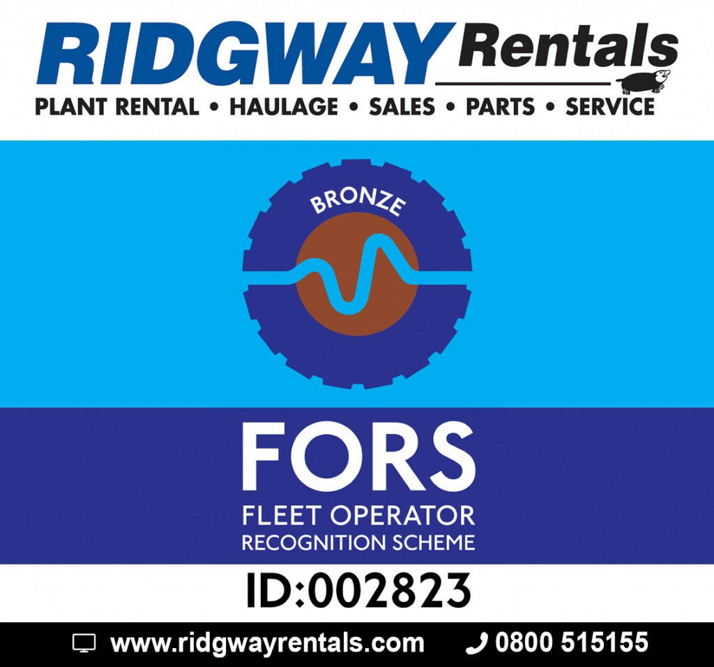 Ridgway gets FORS Bronze - Can deliver plant hire for HS2