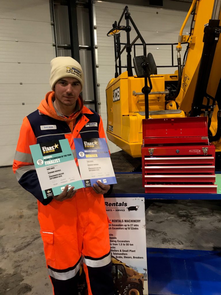 Sam is Winning Construction Plant Apprentice at Ridgway