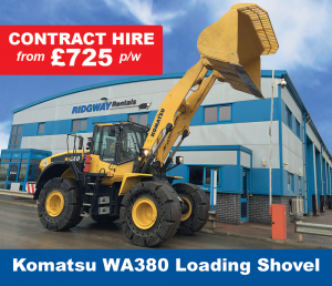 Komatsu WA380 Loading Shovel in waste spec contract hire deal