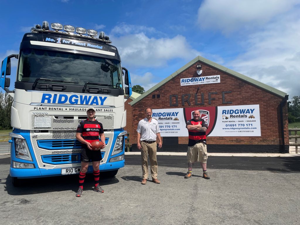 Ridgdway Rentals Plant Hire Company Sponsors Oswestry Rugby Club