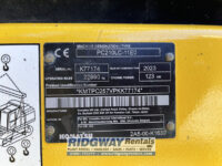 Komatsu serial plate