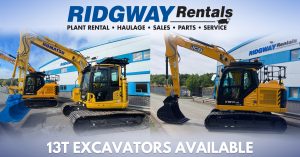Thirteen ton excavators available for nationwide rental