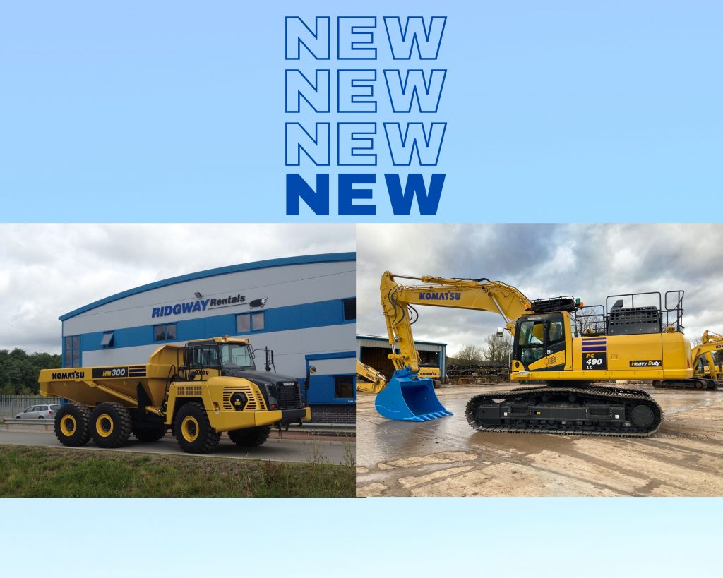NEW KOMATSU MACHINES AVAILABLE FOR HIRE AT RIDGWAY RENTALS